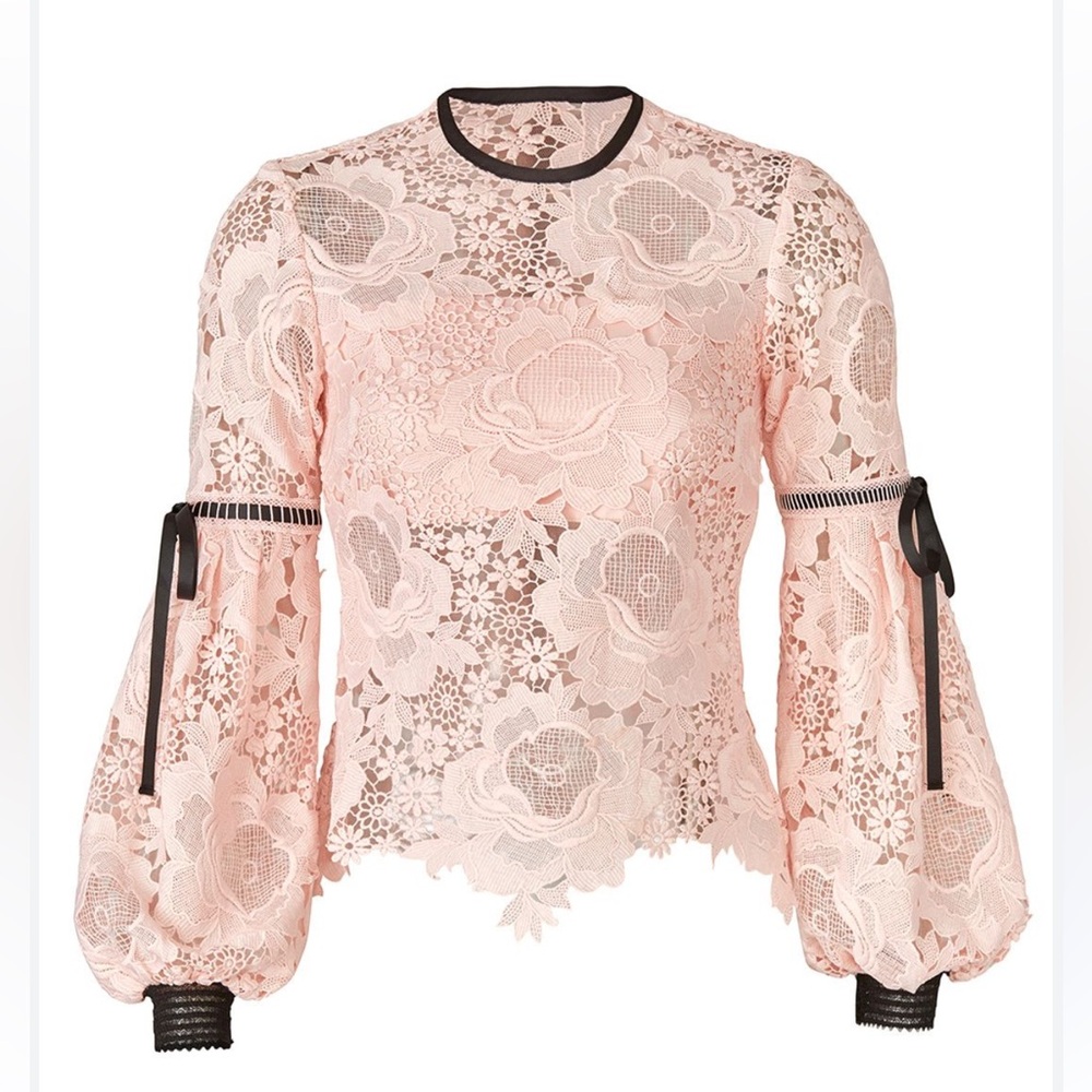 Unitedwood Pink Lace Elvira Top M